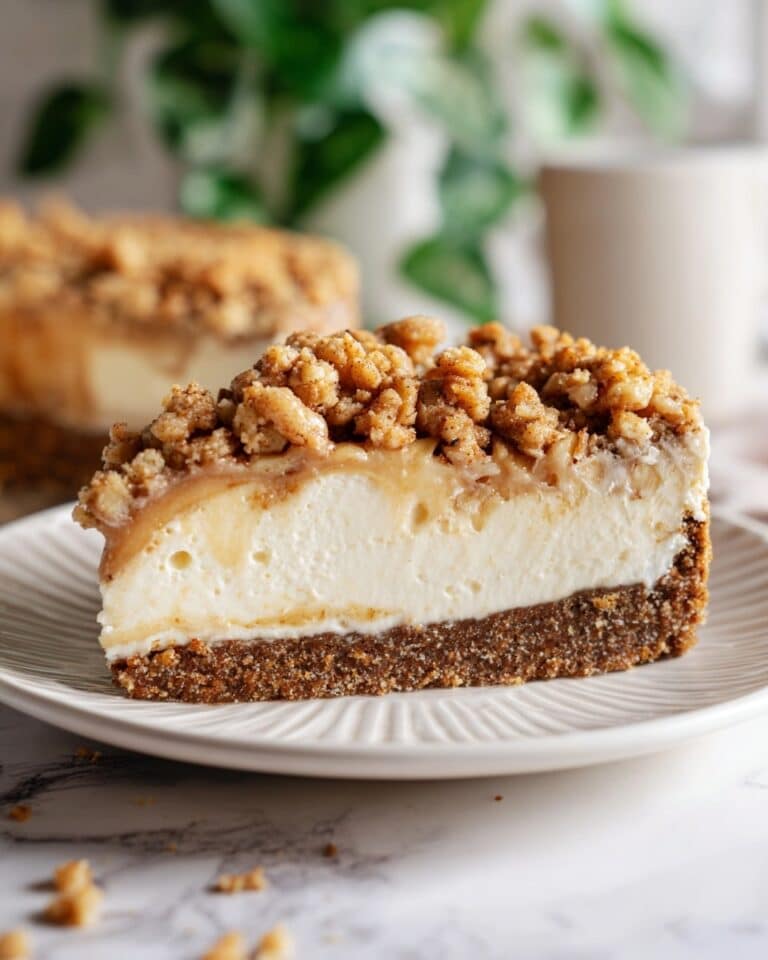 Apple Crumble Cheesecake with Biscoff Crust Recipe