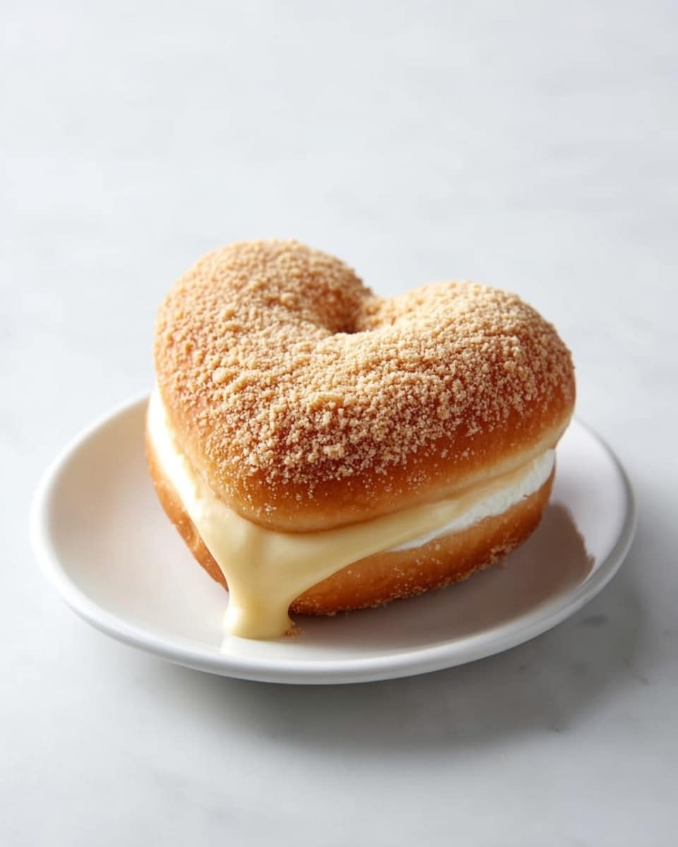 Crème Brûlée Heart Donuts Recipe - Recipe Image