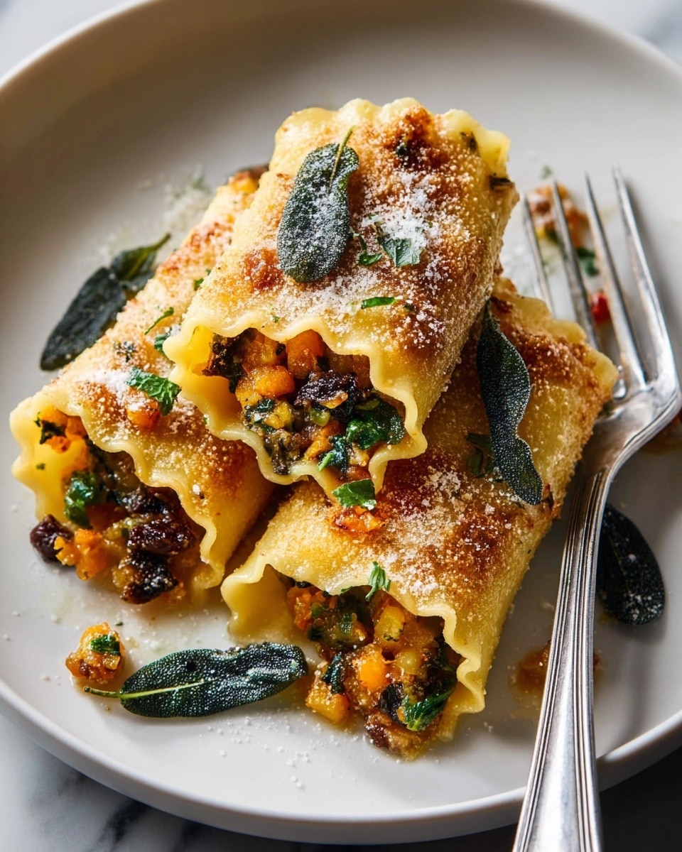 Two tortilla wraps are stacked on a white plate on a white marbled surface. Each wrap is golden with light brown spots, toasted on the outside. Inside, the layers include melted white cheese, bright green beans, orange roasted squash cubes, and small red dried cranberries. There are crispy fried onions and shredded white cheese sprinkled on top and inside, adding texture and color contrast. Some crispy bits and dried cranberries are scattered around the plate. The photo is taken with an iphone --ar 4:5 --v 7
