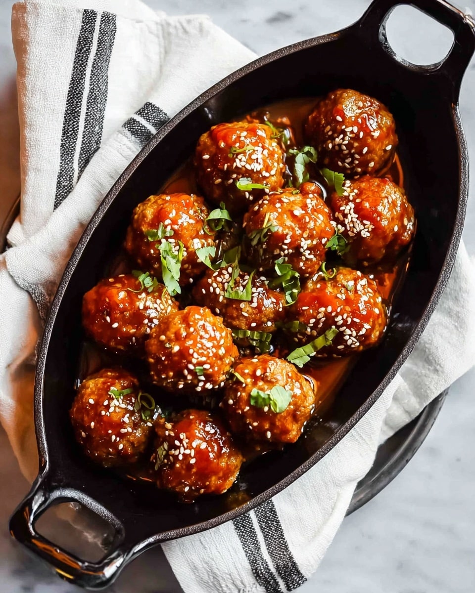 Hoisin Glazed Asian Turkey Meatballs Recipe - Recipe Image
