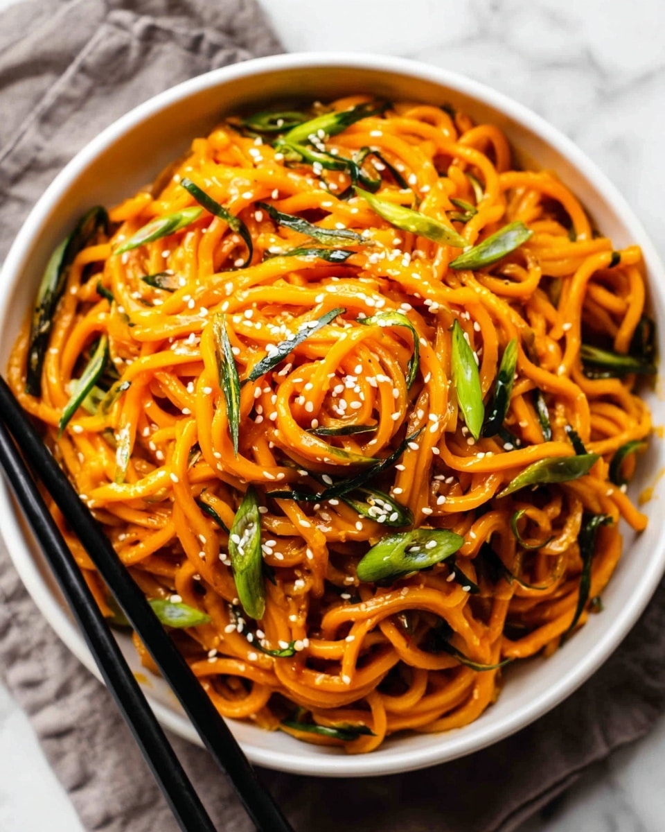 Saucy Gochujang Zucchini Noodles Recipe - Recipe Image