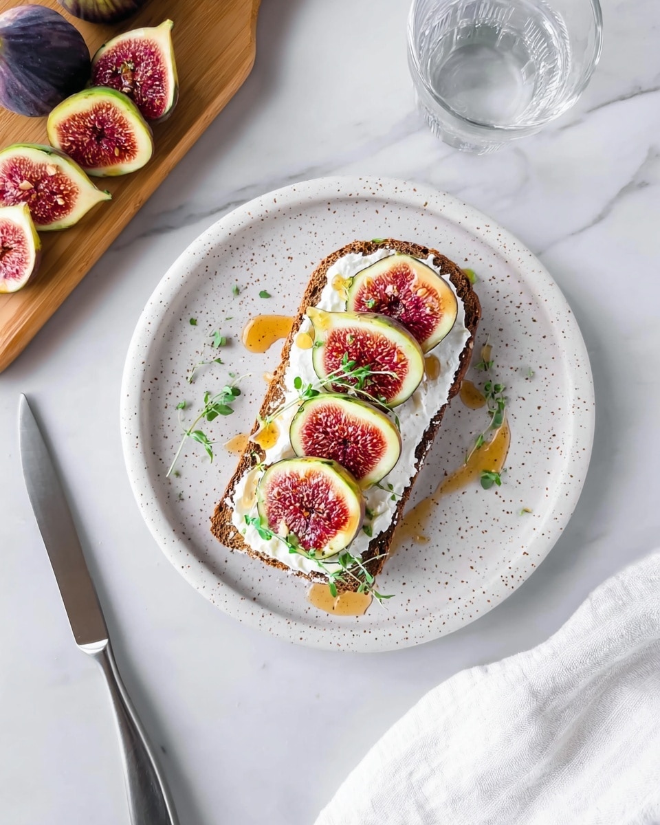 Fig and Goat Cheese Toast with Honey and Fresh Thyme Recipe - Recipe Image