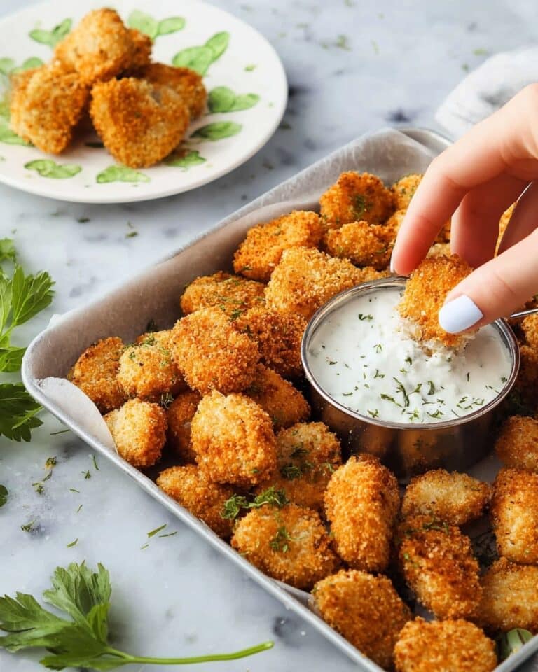 Crispy Cauliflower Bites with Homemade Herbed Buttermilk Ranch Dressing Recipe