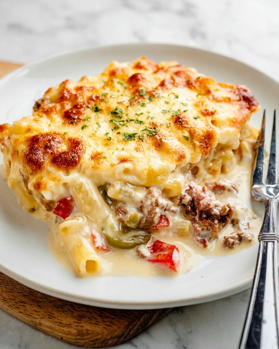 Philly Cheesesteak Casserole Recipe - Recipe Image