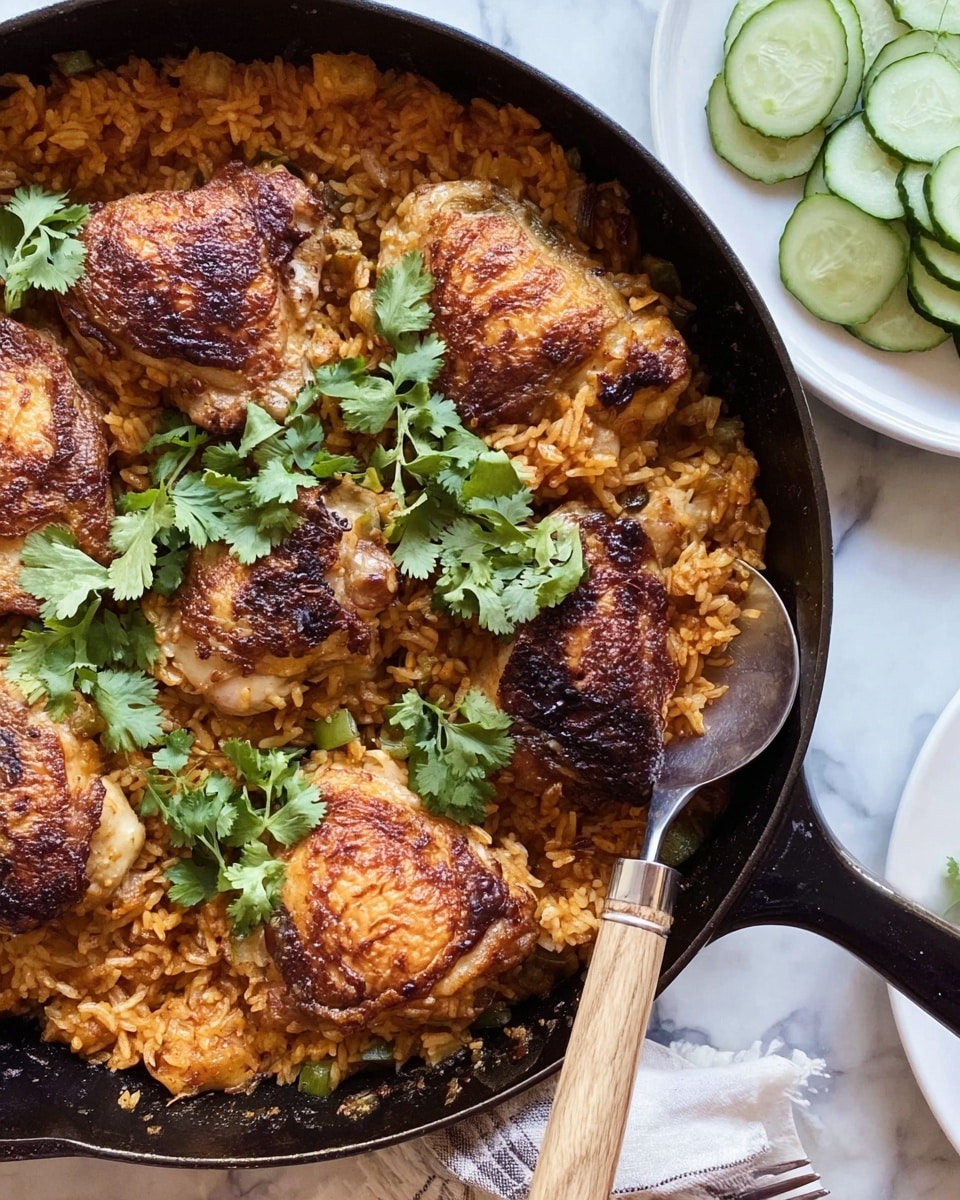 One-Pot Paprika Chicken and Rice with Cucumber Salad Recipe - Recipe Image