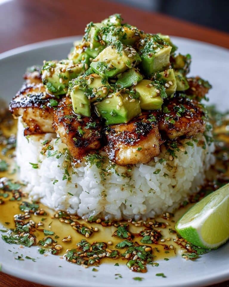 Honey Lime Chicken & Avocado Rice Stack Recipe