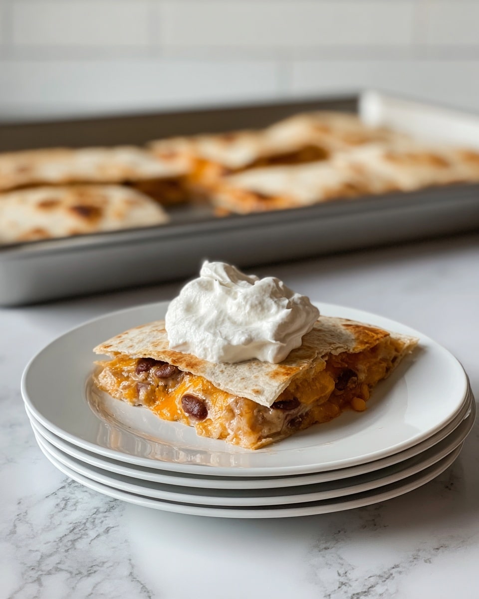 Cheesy Ground Beef Sheet Pan Quesadillas Recipe - Recipe Image