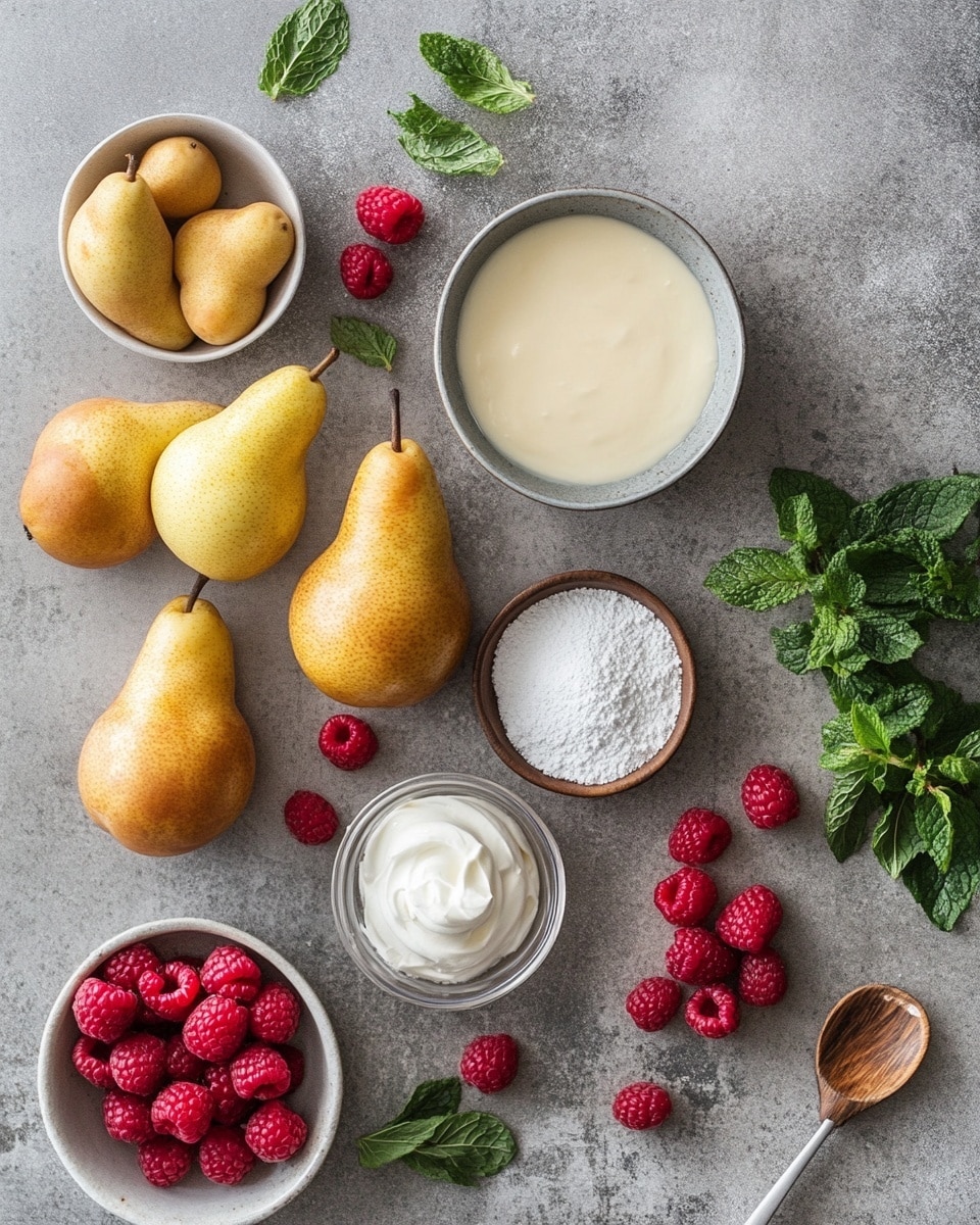 Christmas Trifle Delight with Pears, Raspberries, and Lush Creme Anglaise Recipe - Recipe Image