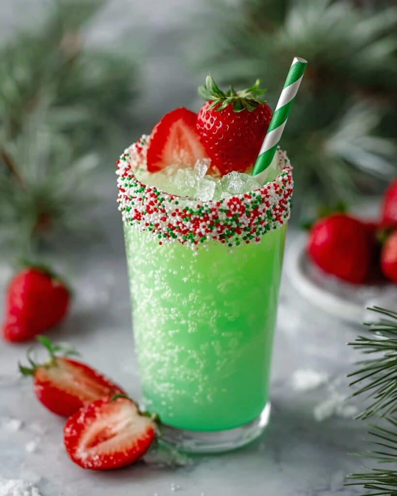 Grinch Punch with Green Hawaiian & Lime Sherbet Recipe