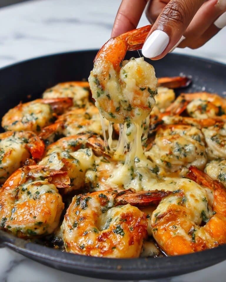 Stuffed Shrimp with Crab, Spinach, and Cheese in Garlic Butter Dill Sauce Recipe