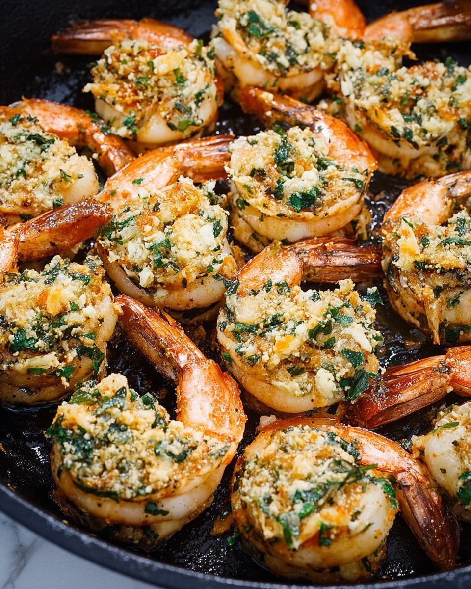 Stuffed Shrimp with Crab, Spinach, and Cheese in Garlic Butter Dill Sauce Recipe - Recipe Image
