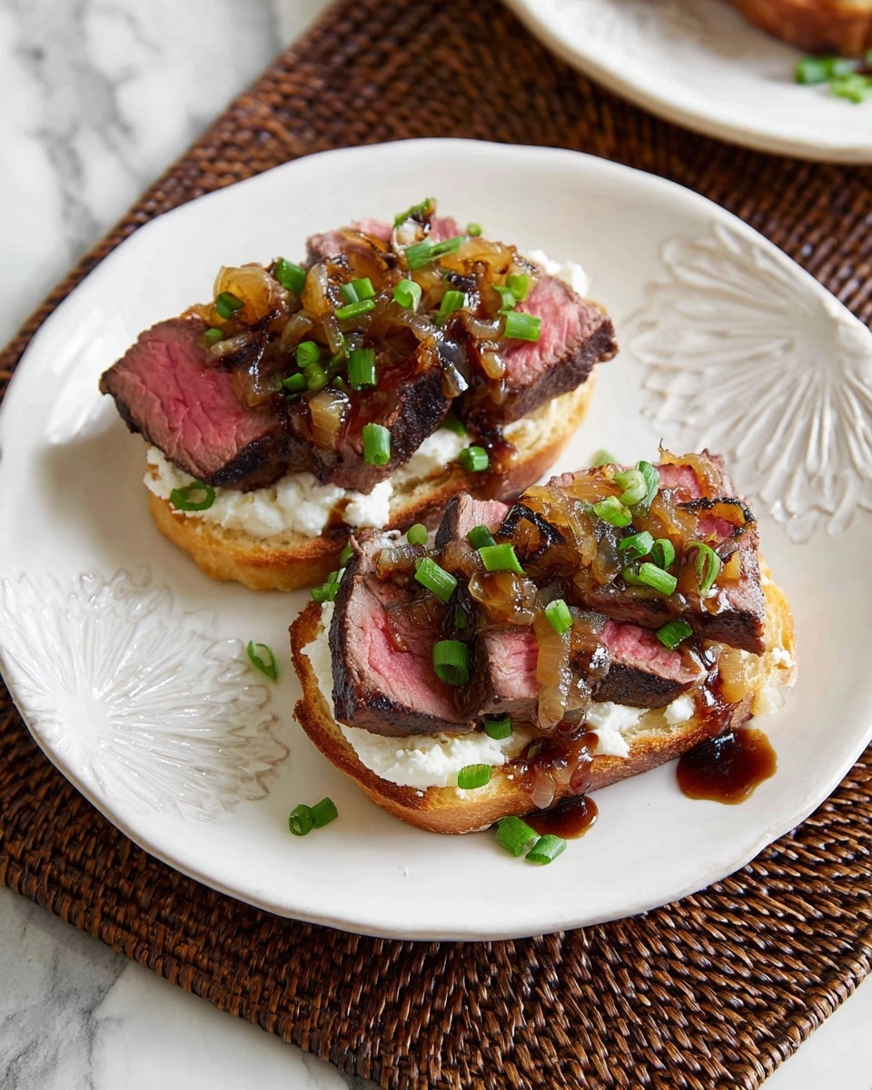 Grilled Steak Crostini with Horseradish Sauce Recipe - Recipe Image