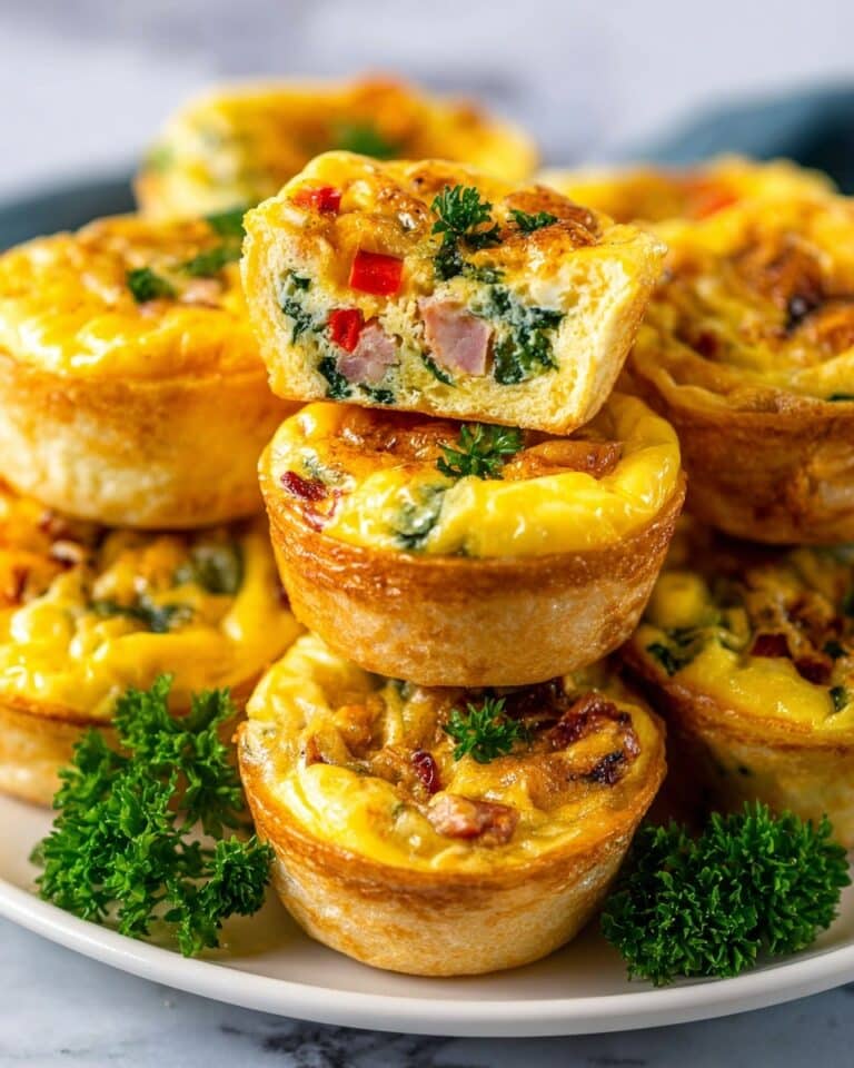 Mini Quiche Recipes with Greek, Ham & Cheese, and Bacon Topping Options Recipe
