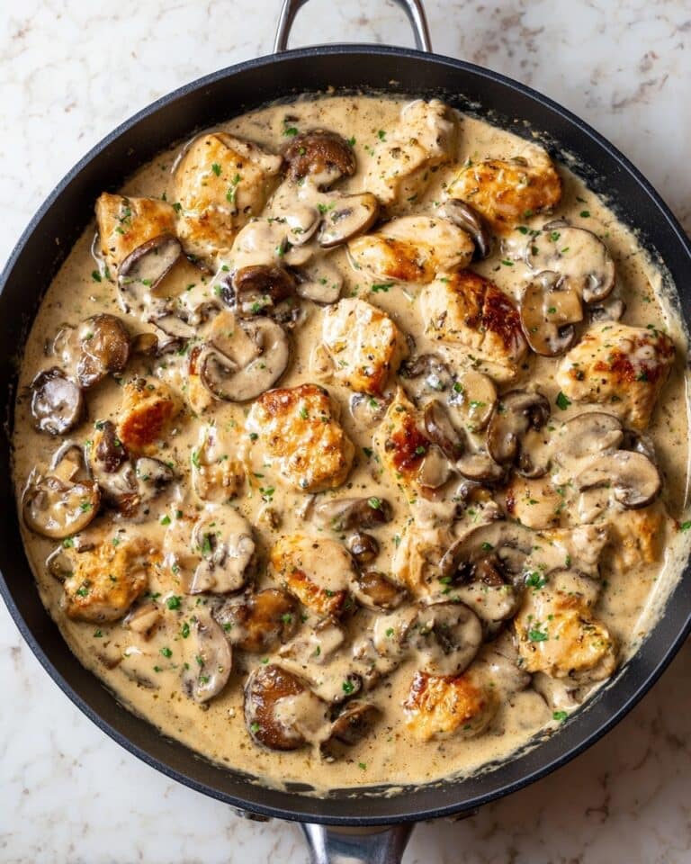 Creamy Chicken Stroganoff with Egg Noodles and Mushrooms Recipe