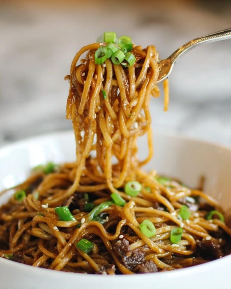 Easy Mongolian Ground Beef Noodles Recipe