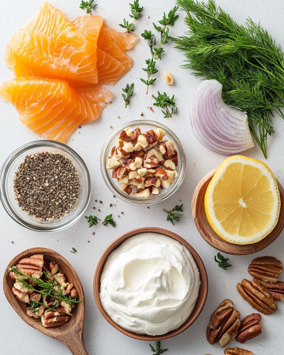 The image shows a round cheese ball covered with a mix of chopped nuts and green herbs, making a textured brown and green outer layer. The cheese ball sits in the center of a white plate, which is surrounded by neatly arranged square crackers that are light tan color. The setting is on a white marbled surface with soft lighting that highlights the details of the nuts and herbs on the cheese ball. In the background, there is a white plate and part of a wooden-handled utensil near a white cloth. photo taken with an iphone --ar 4:5 --v 7