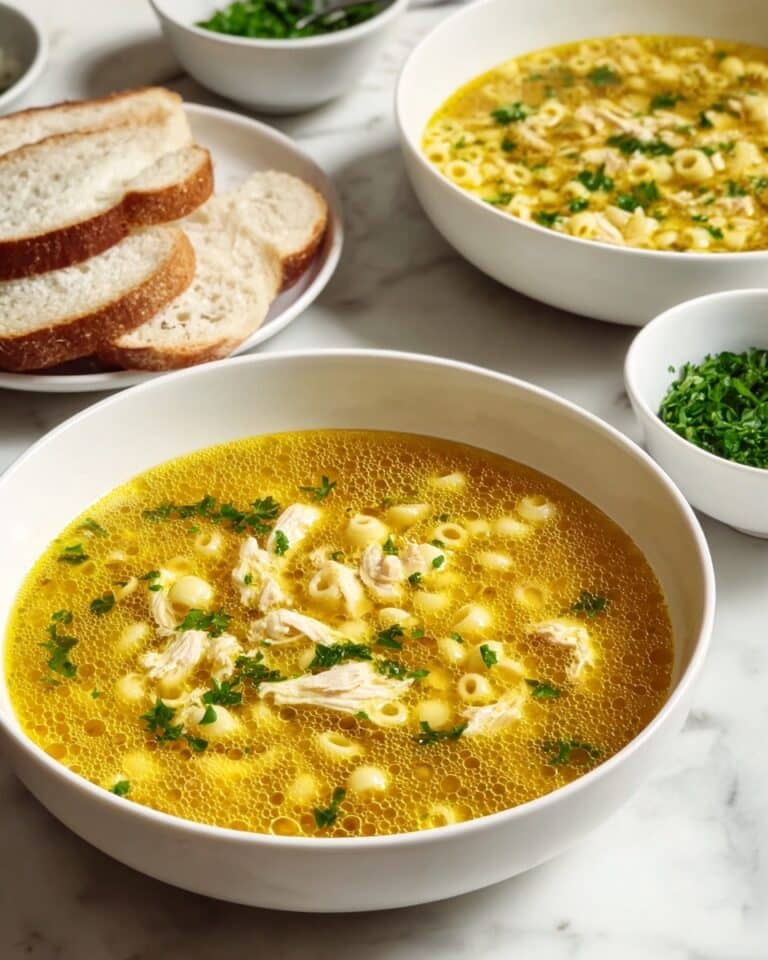 Italian Penicillin Soup with Egg and Pasta Recipe