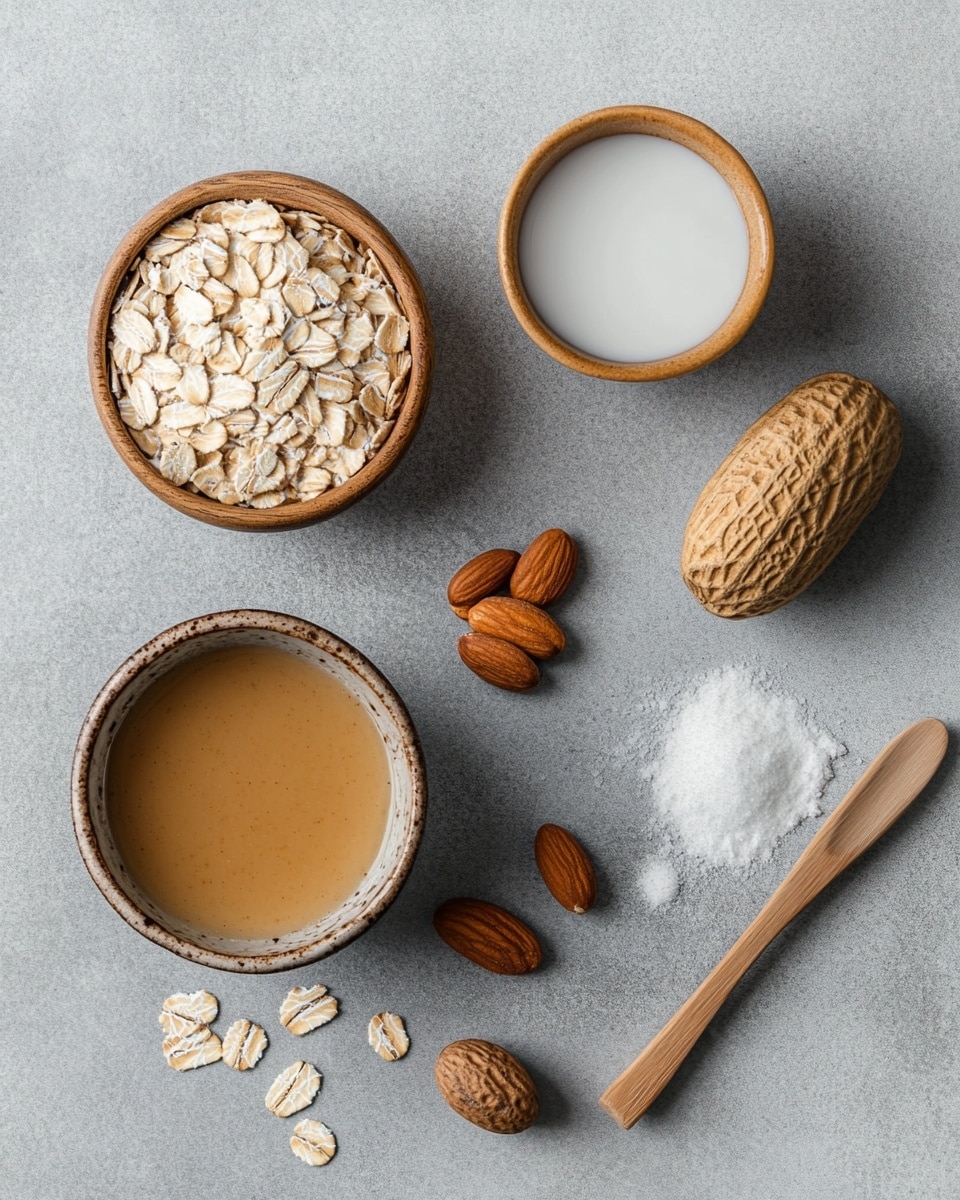 A close-up view of several no-bake oatmeal cookies stacked closely on a simple white plate. Each cookie is round and thick, showing a rough, bumpy texture made up of oats mixed with a light brown, creamy dough. The cookies overlap each other, creating a layered pile with soft edges and a slightly shiny surface that suggests a chewy consistency. The background is a white marbled texture. Photo taken with an iphone --ar 4:5 --v 7