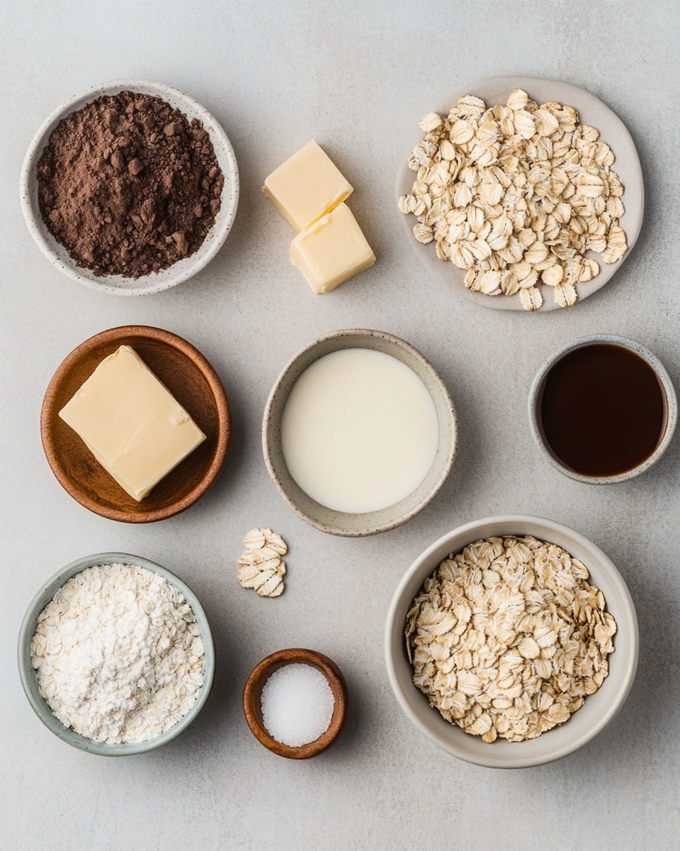The image shows a close-up view of a stack of three chocolate oat clusters on a white marbled surface. Each cluster is irregularly shaped with rough textured oats covered in a thick layer of dark brown chocolate. The top cluster is slightly tilted, revealing the uneven and chunky surface of the oats in the chocolate mixture. The background is blurred in brown tones, making the clusters the main focus. Small crumbs and a tiny piece of a cluster lie near the base, adding to the natural, homemade look. photo taken with an iphone --ar 4:5 --v 7