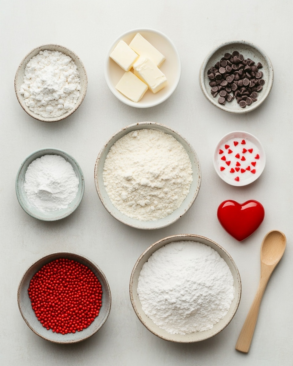 The image shows a pile of pale green round cookies stacked on a white plate with a decorative rim. Each cookie is unevenly covered with white powdered sugar that gives a rough texture, and on top of each cookie, there is a small red heart-shaped decoration. The plate sits on a white marbled surface with a red and white cloth and a white cup blurred in the background. The cookies look soft with a cracked surface beneath the powdered sugar. photo taken with an iphone --ar 4:5 --v 7