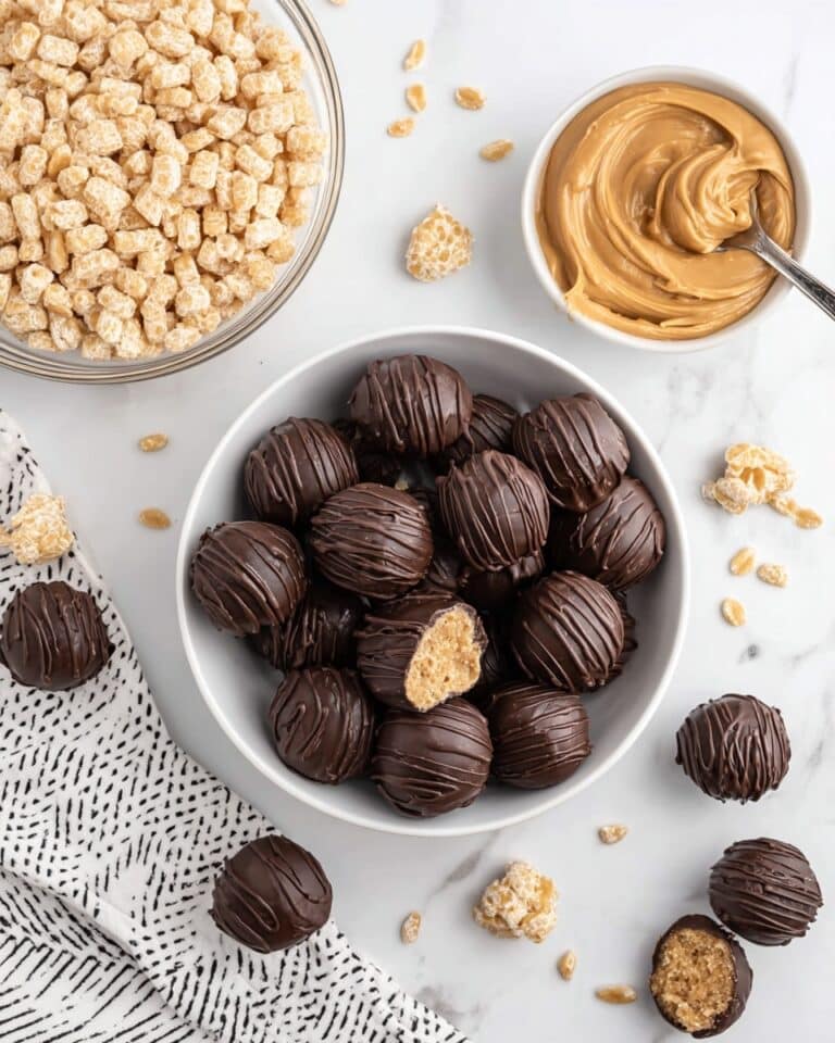 Rich & Chewy Rice Krispies Peanut Butter Balls Recipe