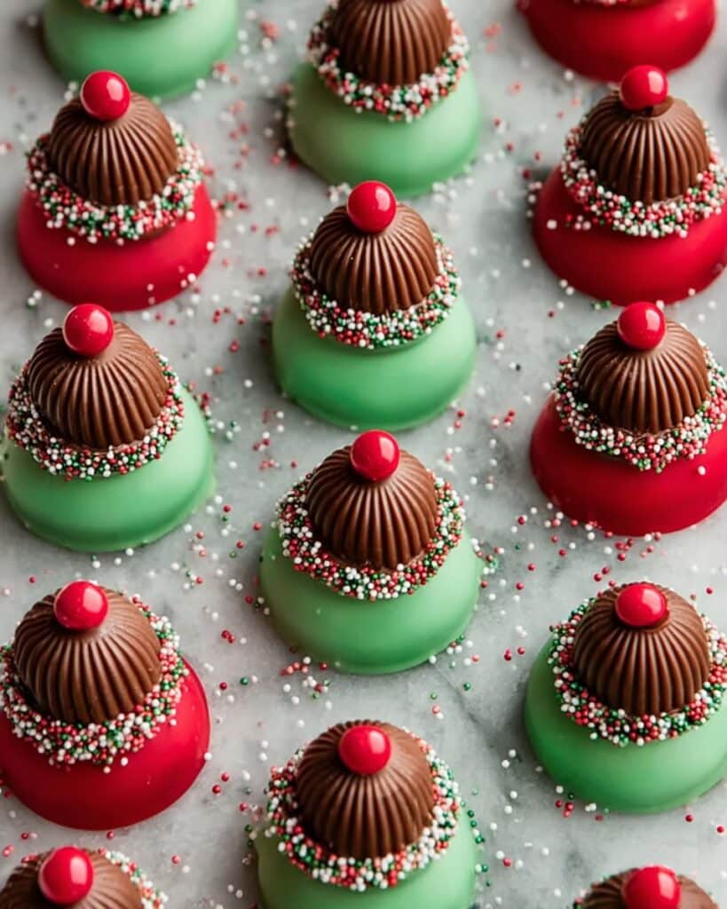 Oreo Truffles with Christmas Decorations Recipe