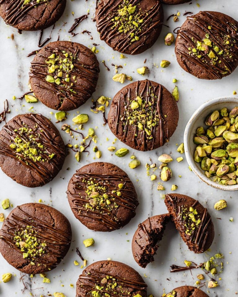 Dubai Chocolate Cookies with Pistachio Filling and Tobiko Drizzle Recipe