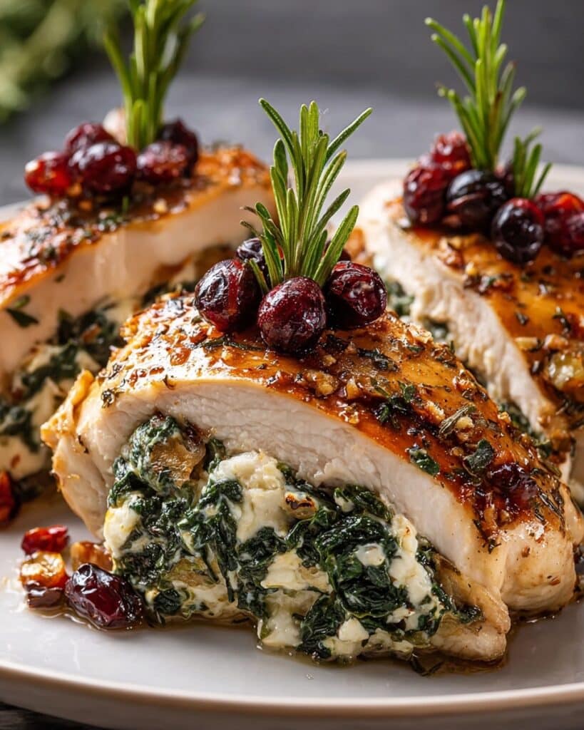 Spinach & Cranberry Stuffed Chicken Breasts Recipe