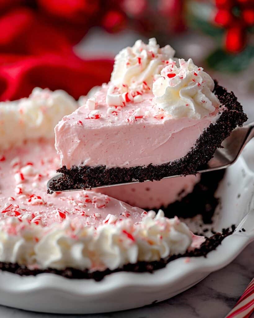 No Bake Christmas Peppermint Pie Recipe