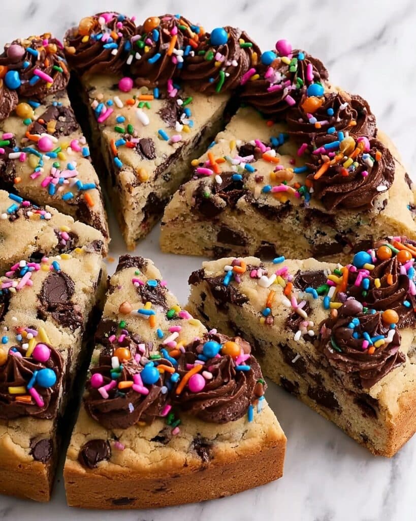 Chocolate Chip Cookie Cake with Creamy Chocolate Frosting Recipe
