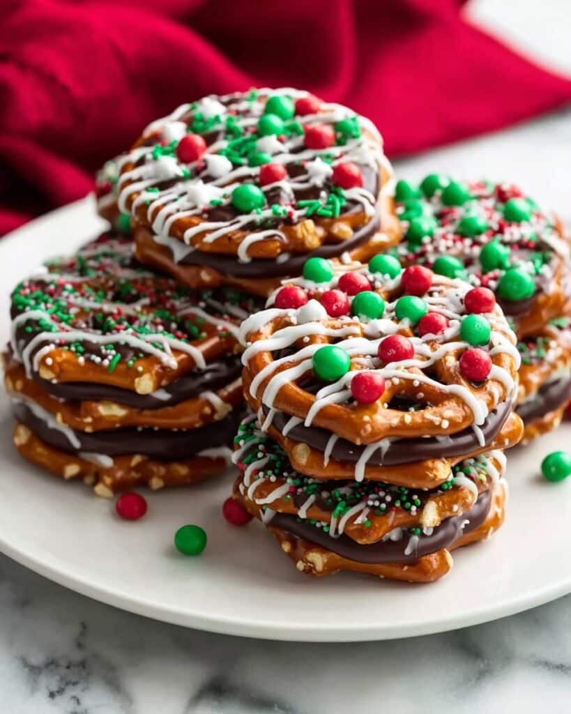 Christmas Caramel Pretzel Bites Recipe