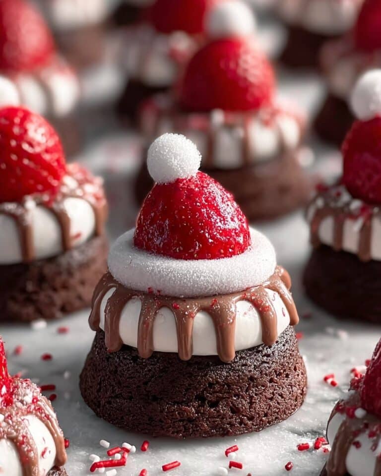 Santa Hat Brownie Bites Recipe