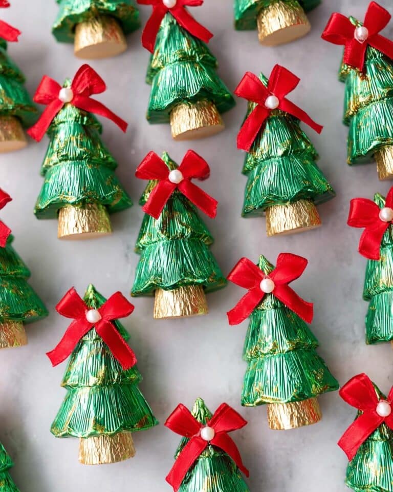 Candy Christmas Trees with Mini Reese’s Cups, Rolos, and Kisses Recipe