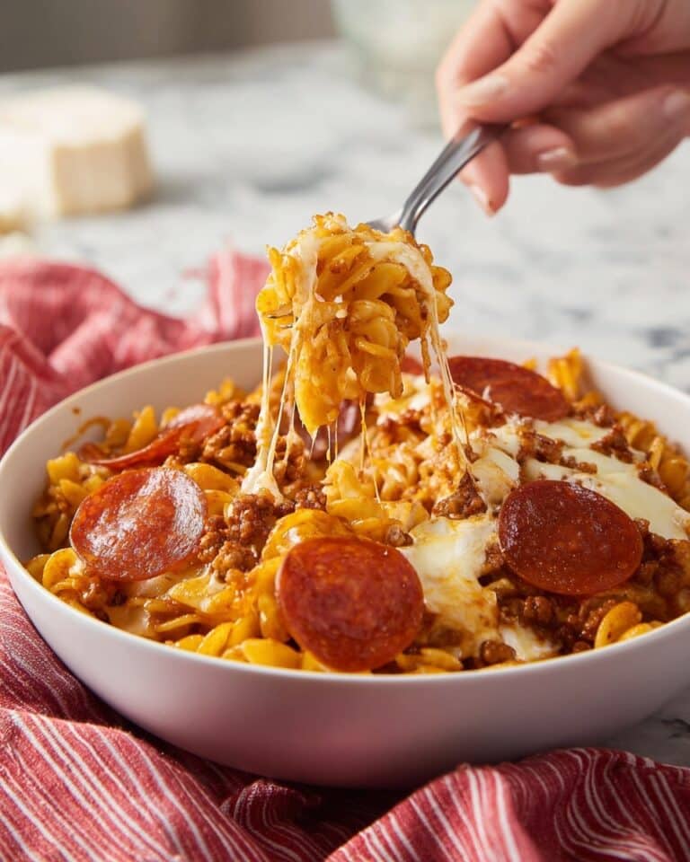Crock Pot Pizza with Pasta, Sausage, and Pepperoni Recipe
