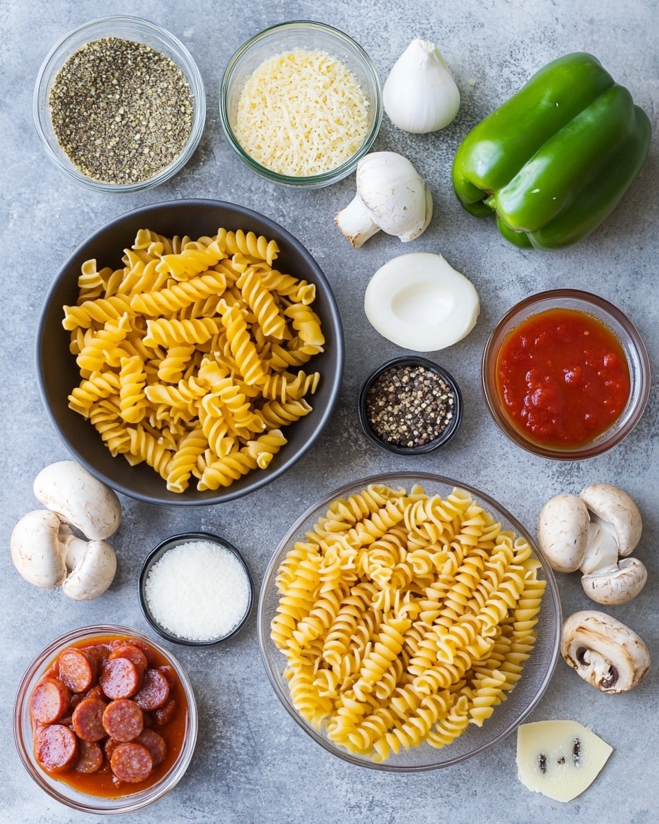 A white bowl filled with three layers of food, starting with a base of crinkled yellow pasta with a soft texture. The middle layer is melted white cheese stretching as a fork lifts some pasta. Scattered on top are round, crispy red pepperoni slices that add a crunch. The bowl sits on a red and white patterned cloth, and a woman's hand holds the fork lifting the pasta. The background is softly blurred with a white marbled surface visible. Photo taken with an iphone --ar 4:5 --v 7