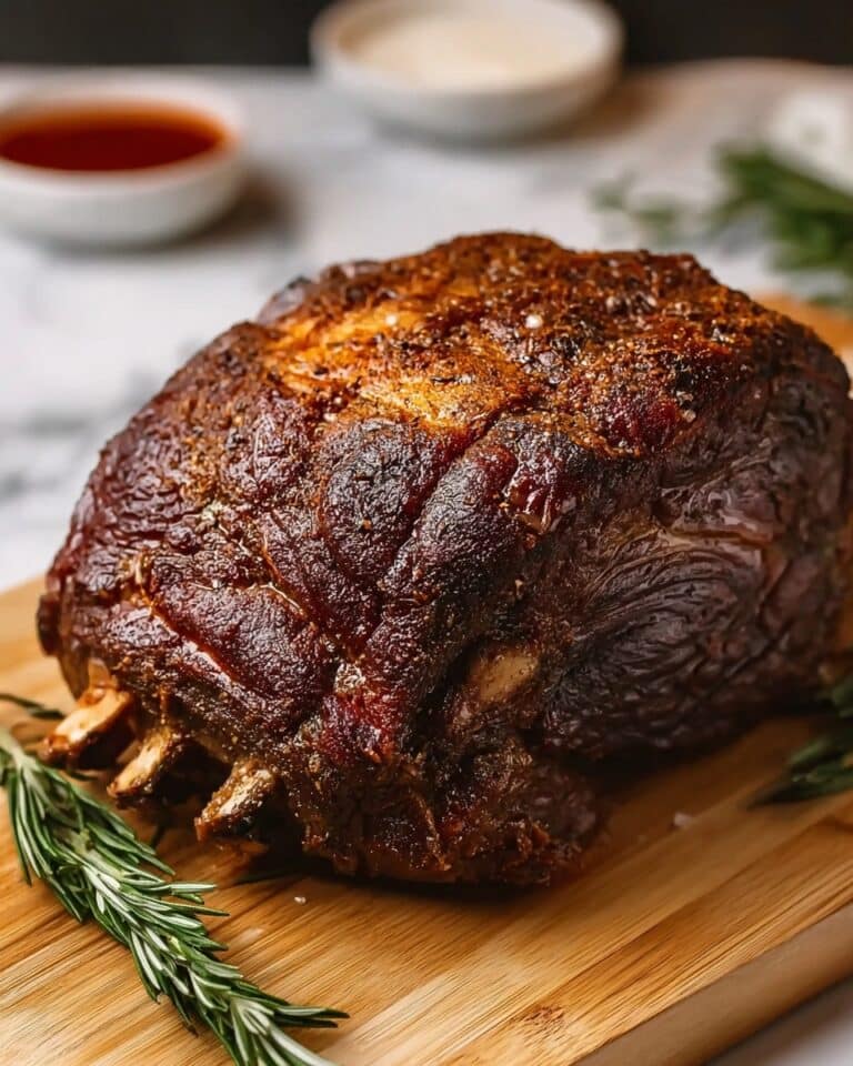 Classic Christmas Prime Rib with Rich Au Jus and Horseradish Sauce Recipe