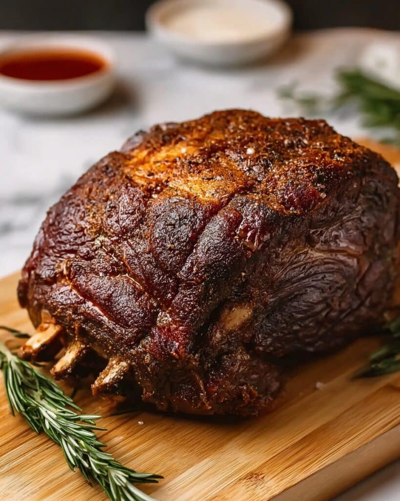 Classic Christmas Prime Rib with Rich Au Jus and Horseradish Sauce Recipe