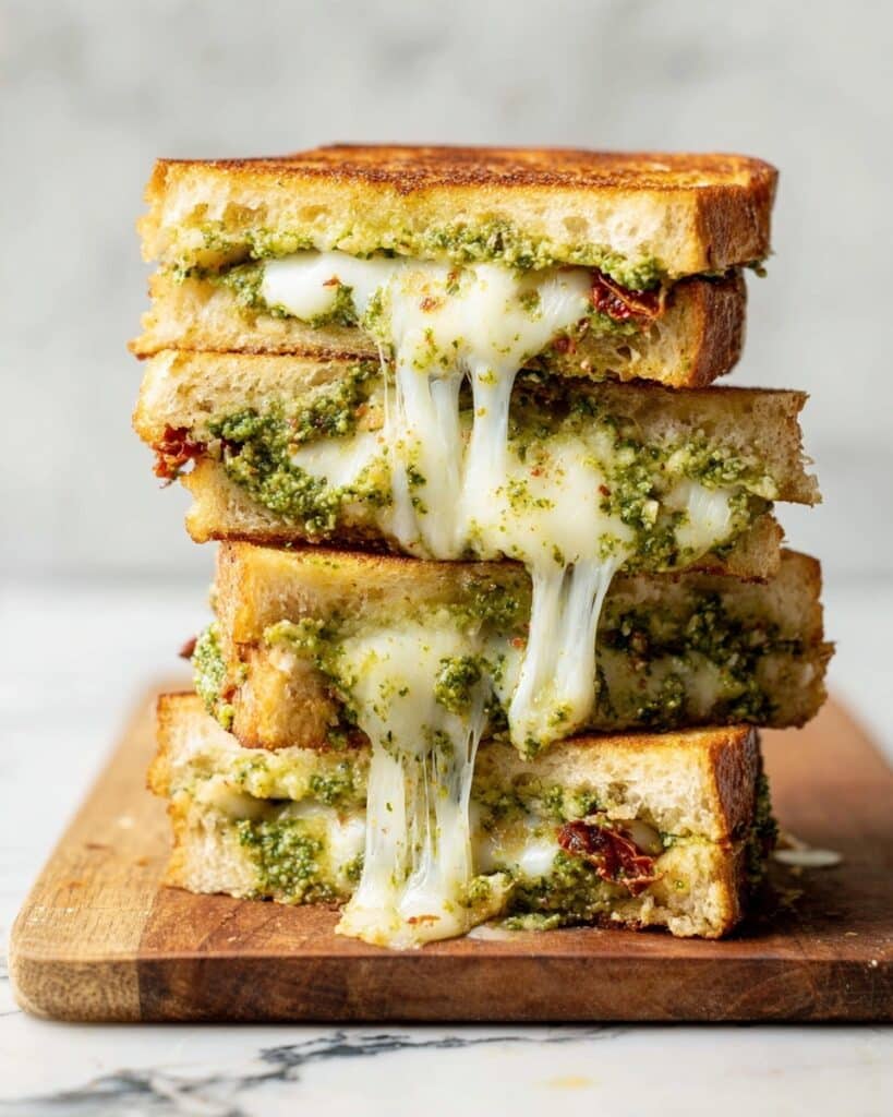 Mega Chicken Pesto Grilled Cheese Sandwich Recipe