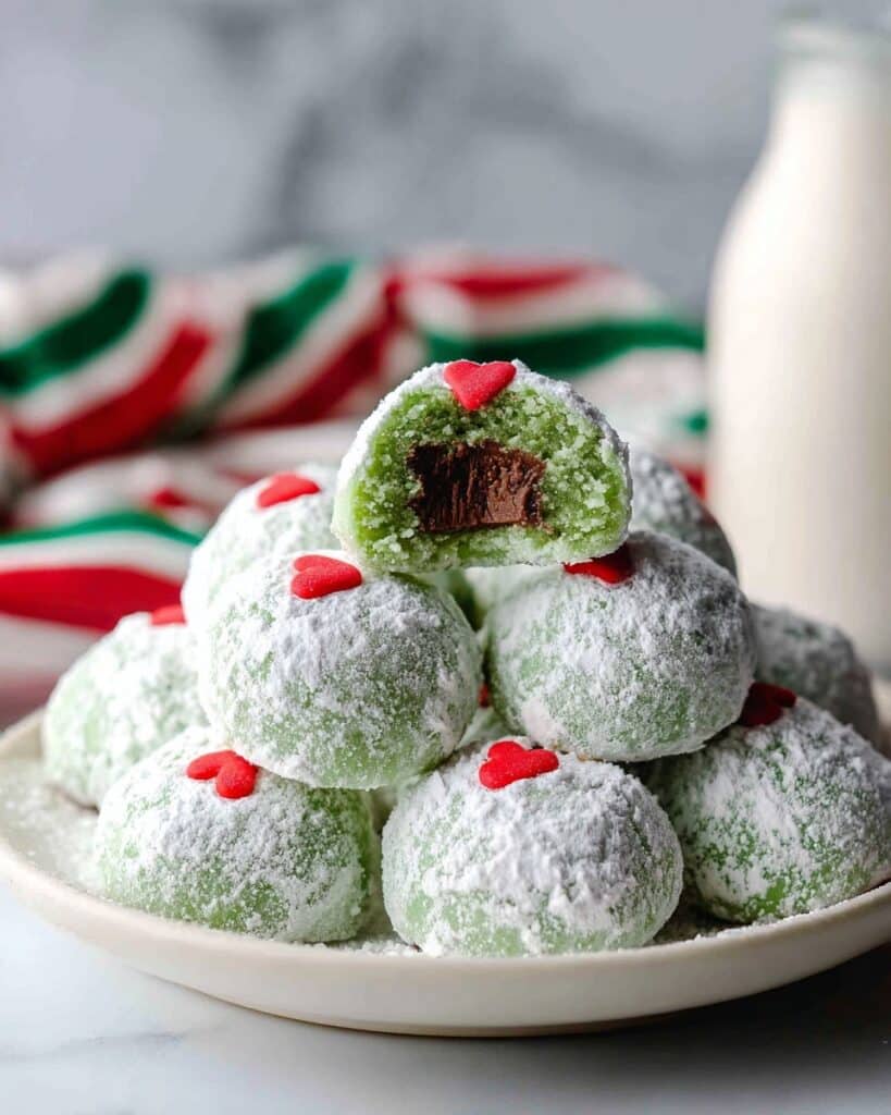 Grinch Snowball Cookies Recipe
