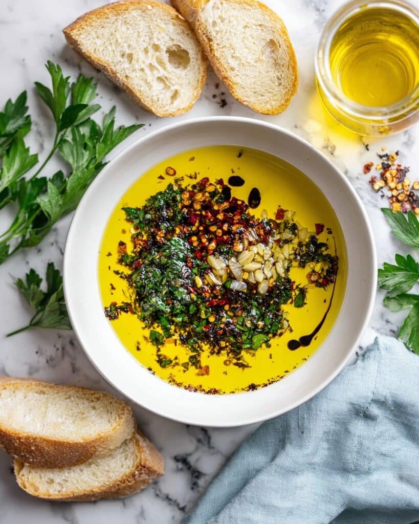 Olive Oil Bread Dip with Basil, Parmesan, and Balsamic Recipe