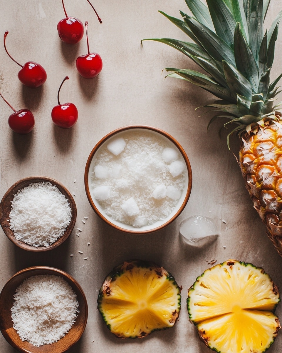 The image shows three short, rounded clear glasses filled with a bright turquoise drink that looks icy and slushy. Each glass has a rim coated with white, shredded coconut flakes that add texture and contrast. The drinks sit on a dark surface with a white marbled texture, decorated with small white coconut flakes scattered around. There are also two small, pearl-like white Christmas ornaments and a large glittery blue snowflake decoration placed near the glasses. The background is dark, making the turquoise color of the drinks and the white details stand out sharply. photo taken with an iphone --ar 4:5 --v 7