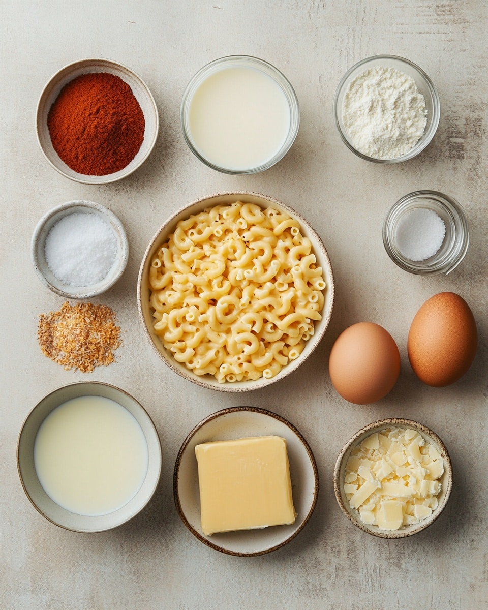 A thick square of macaroni and cheese sits in the center of a simple white plate, showing three visible layers: the bottom layer is soft, cooked macaroni coated in creamy cheese sauce with a pale yellow color; the middle layer is denser macaroni tightly packed with a smooth, slightly glossy cheese coating in a light yellow shade; the top layer is a golden-brown, slightly crispy baked cheese crust with a rough texture and small browned spots. A silver fork rests beside the macaroni on the plate, and the plate is set on a white marbled surface with soft natural light. In the background, there is a blurred slice of macaroni and cheese on another white plate. photo taken with an iphone --ar 4:5 --v 7