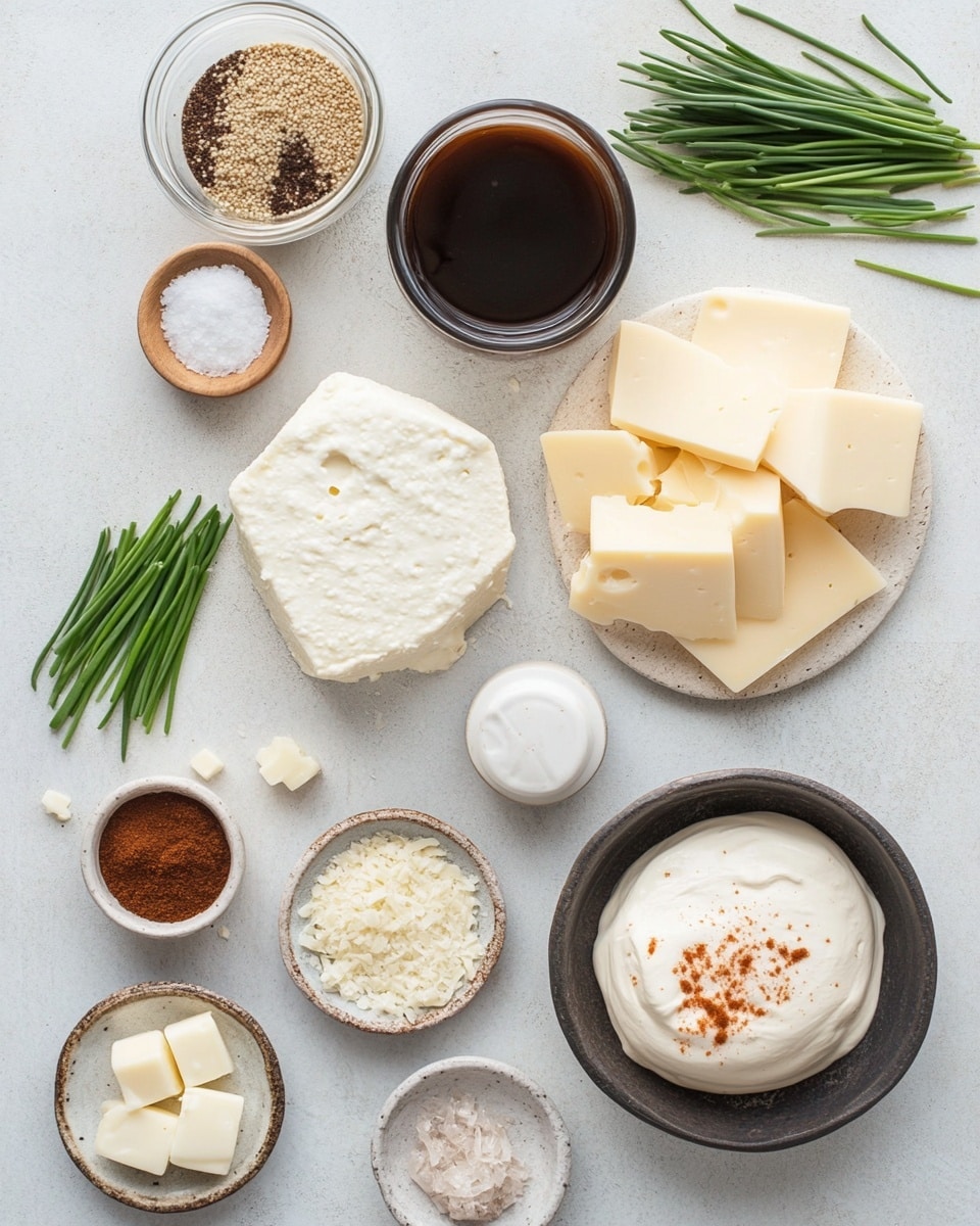 A black cast iron small pot filled with smooth, creamy orange cheese sauce topped with finely chopped green chives in the center. A golden brown pretzel with visible coarse salt crystals is dipped into the cheese sauce, resting against the pot's edge. Surrounding the pot are several more golden brown pretzels with salt salt crystals, all placed on a white marbled surface with a rustic look. In the background, there is a soft, grayish folded cloth. Photo taken with an iphone --ar 4:5 --v 7