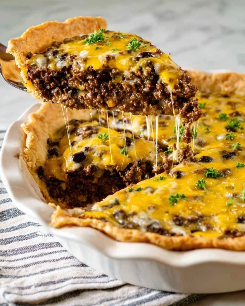 Bacon Cheeseburger Pie with Pie Crust Recipe