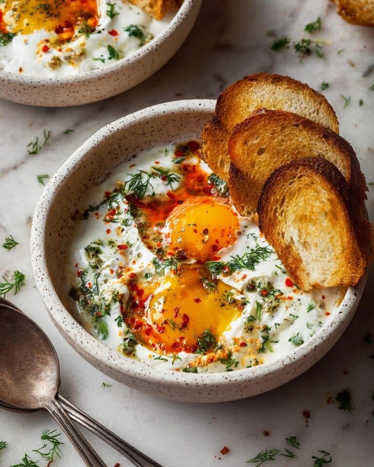 Turkish Eggs with Creamy Yogurt & Butter Sauce Recipe