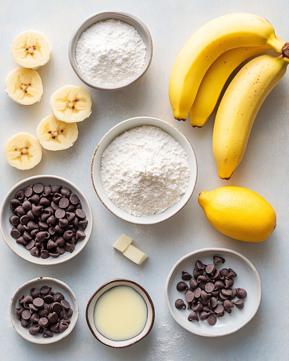 The image shows a close-up of five chocolate chip muffins. Each muffin has a light golden-brown base with a soft, creamy-colored top dotted with many dark chocolate chips. One muffin is placed on top of two others, making the group appear stacked in two layers. The muffins sit on a metal cooling rack, and the background has a soft white marbled texture. The chocolate chips are shiny and slightly melted, contrasting with the fluffy texture of the muffin tops. photo taken with an iphone --ar 4:5 --v 7