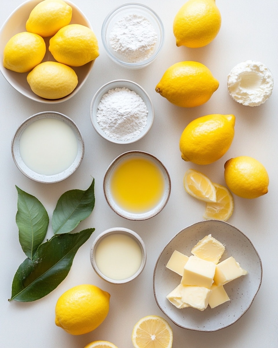 A round bundt cake with a golden brown color sits in the middle, topped with a thick layer of white icing that drips down the sides unevenly. Thin strips of yellow lemon peel are scattered over the icing. The cake is placed on a white marbled surface, surrounded by a folded white napkin with yellow floral patterns holding three silver forks, a glass jar filled with milk on the right, and a small clear glass bowl in the upper left corner. A few small sprigs of green herbs add a fresh touch to the setup. photo taken with an iphone --ar 4:5 --v 7