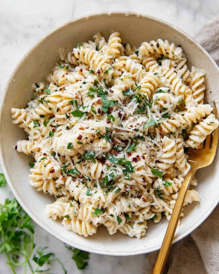 Cheesy Protein Pasta with Spinach Recipe