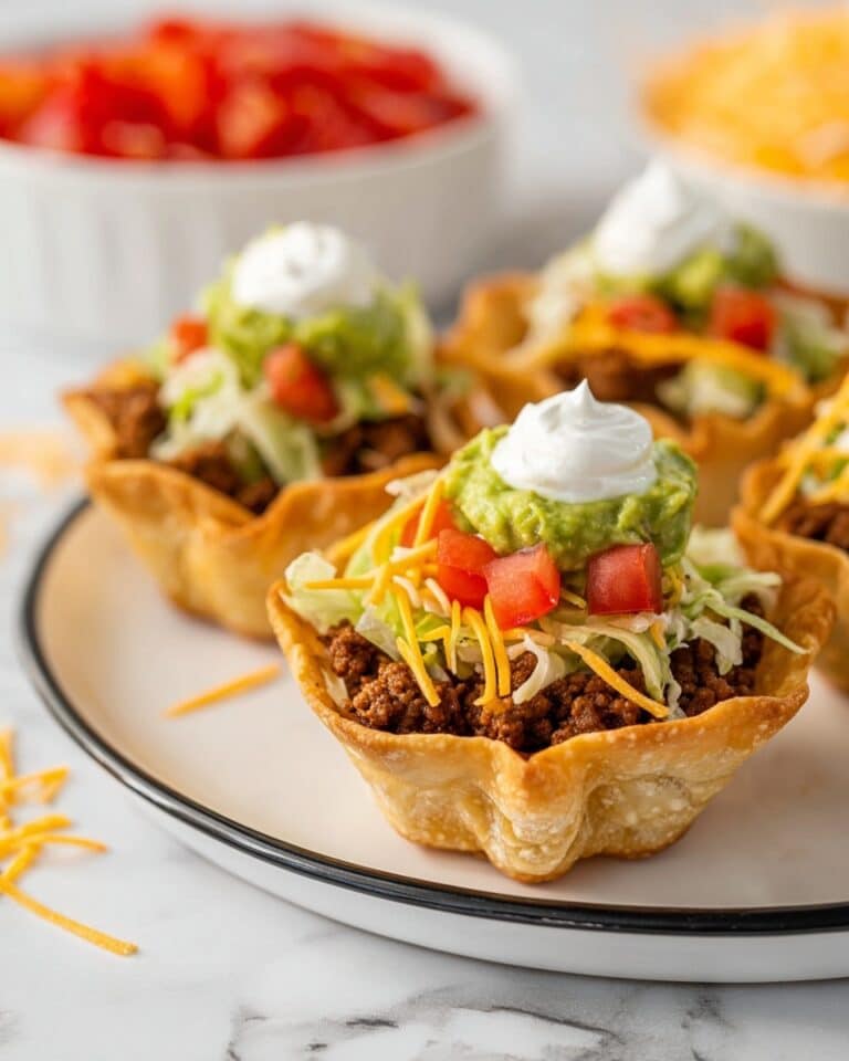 Taco Bites in Crispy Wonton Cups Recipe