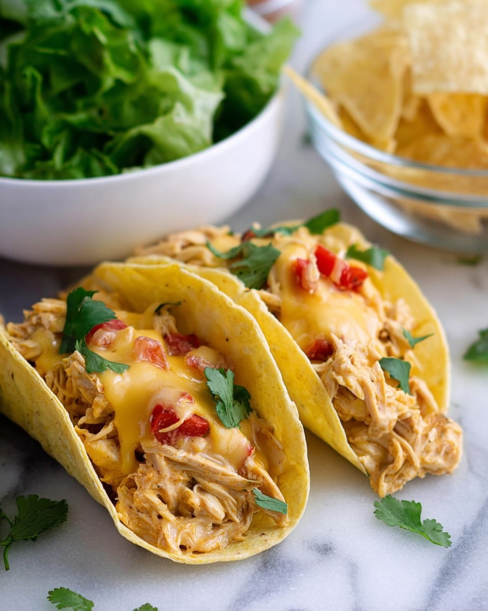 Slow Cooker Queso Chicken Tacos Recipe